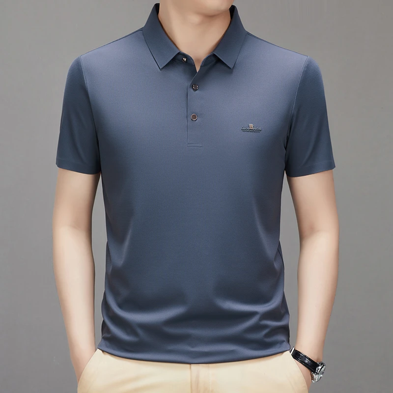 宽松薄款休闲透气夏季短袖速干男半袖翻领高档无痕男士polo衫