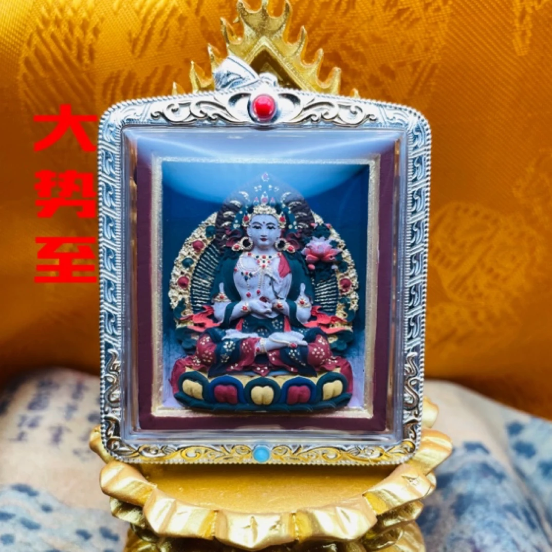 西藏擦擦(大势至)吊坠挂件高(6cm)纯手工精工彩绘矿物质