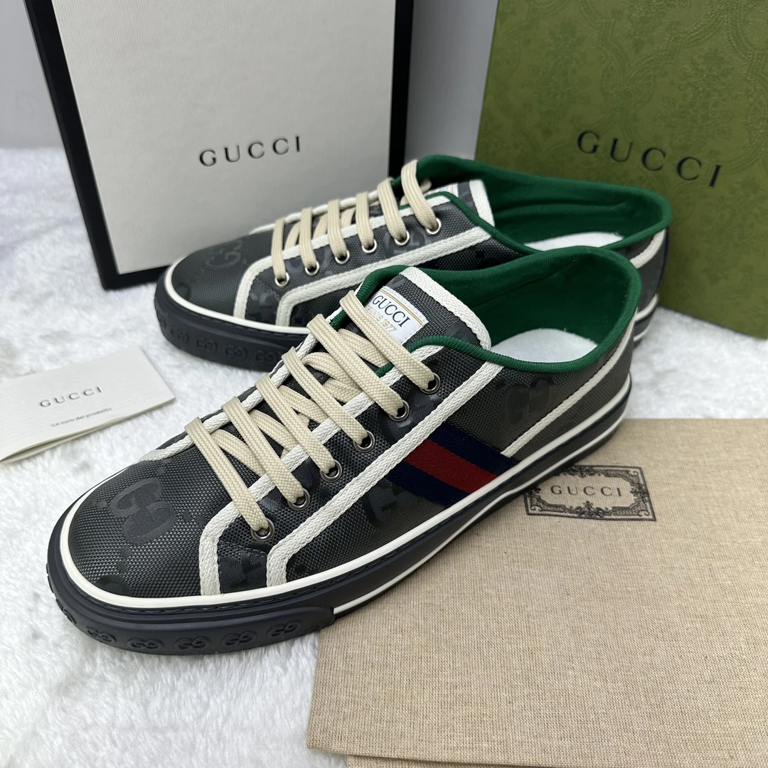 全新未使用 GUCCI/古驰 古驰1977系列off the gird深灰色低帮板鞋