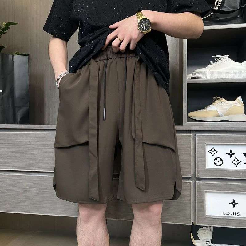 工装短裤男夏季薄款美式高街多口袋薄款裤子潮牌痞帅休闲五分中裤