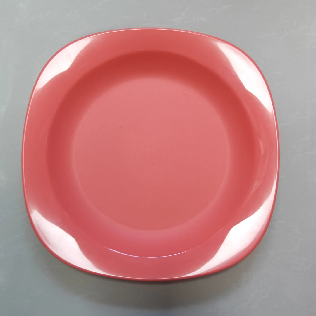 (海)390ml微波碟 方形盘子彩色