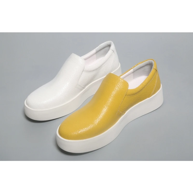 巴黎超级超级舒服爆裂牛皮内增高防滑底乐福鞋休闲女鞋豆豆鞋