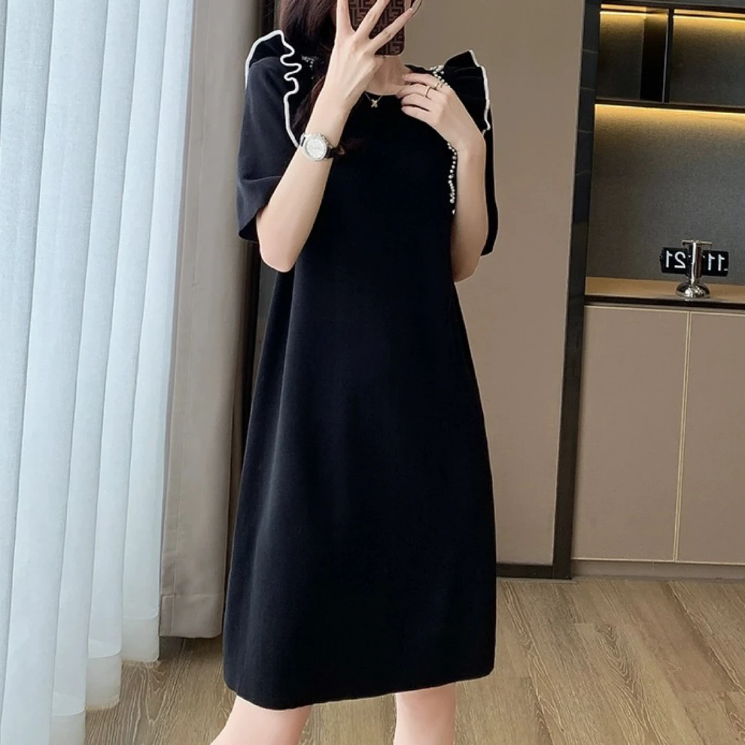 E-DIFU伊狄芙丨小香风钉珠设计感针织裙XY-247058