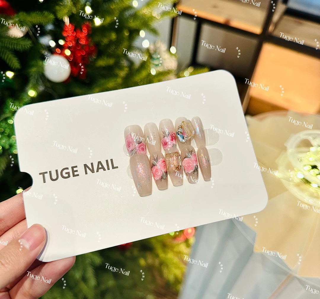 TugeNail "出水芙蓉”【施家全华】高级水彩画小众设计师美甲TGLI