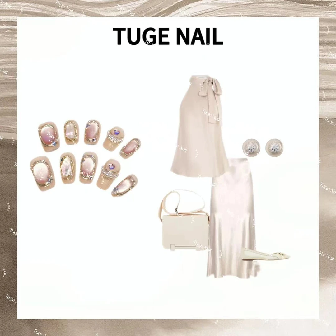 TugeNail“浪漫庄园”春日花花高级感极简小众设计师穿戴甲-小然