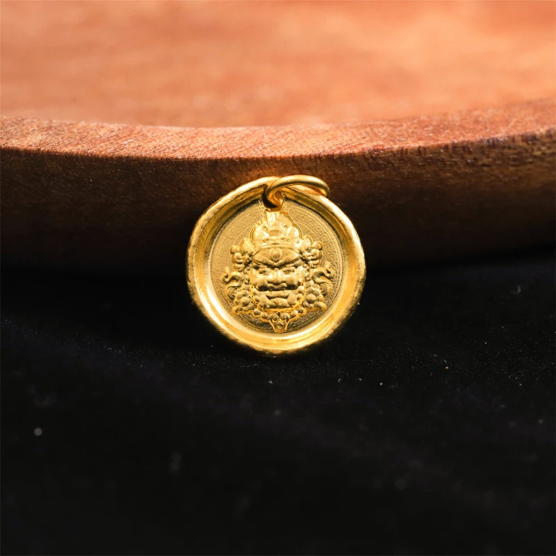 足金黄财神 吊坠百搭时尚精美古法D038