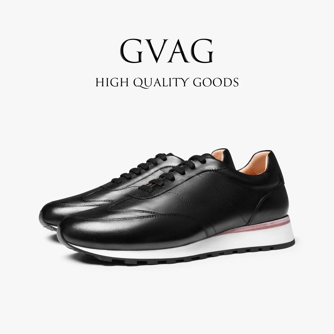GVAG格瓦格Vibram大底手工制澳洲进口袋鼠皮经典款百搭运动小黑鞋