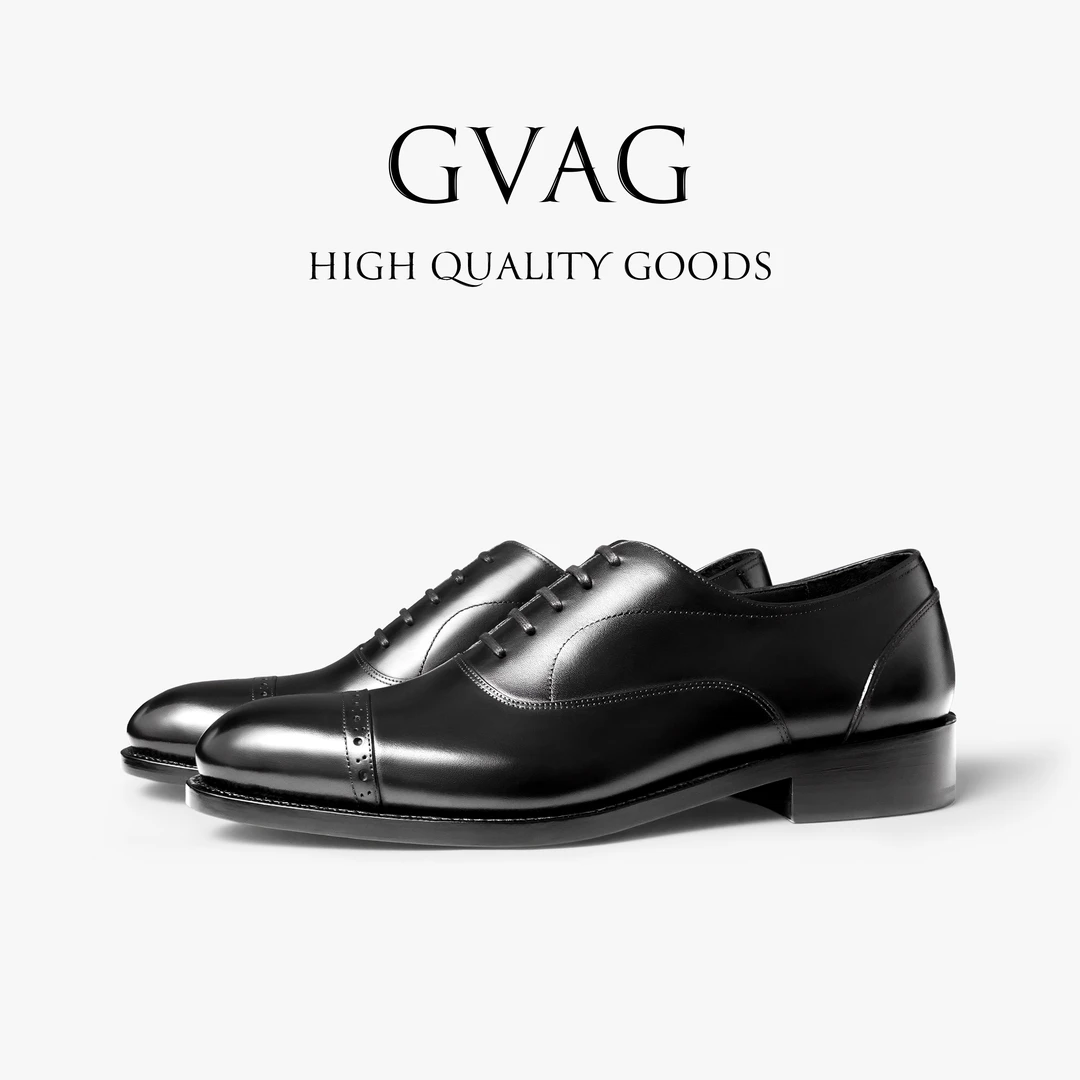 GVAG男士布洛克雕花黑皮鞋男商务正装英伦通勤制式西装结婚新郎鞋