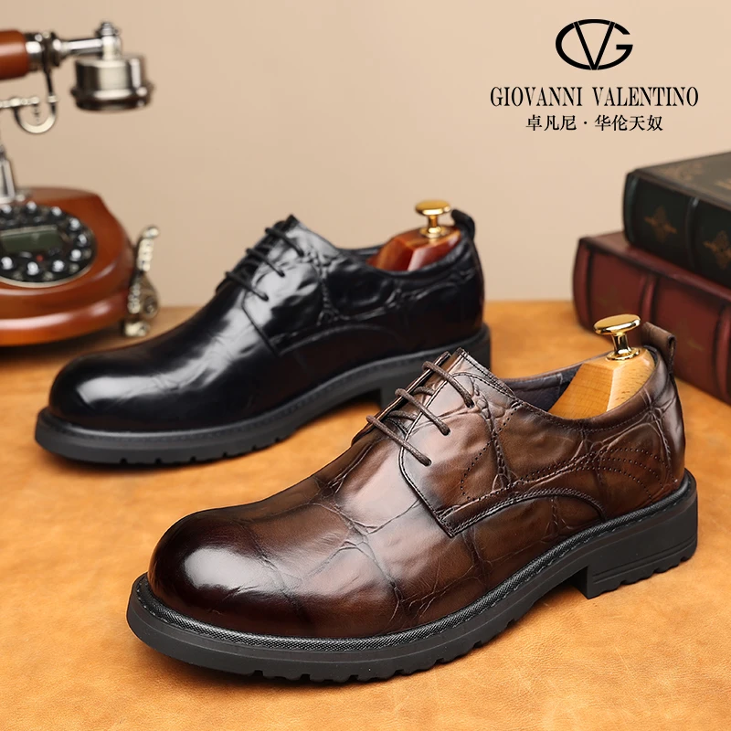 【卓凡尼·华伦天奴】高档轻奢商务休闲皮鞋21577D