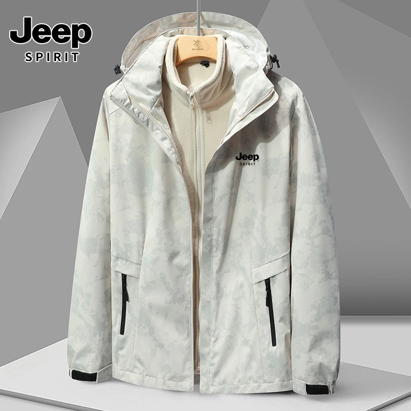 JEEPSPIRIT冬季S669三合一男士两件套棉服保暖防风防寒女外套棉服