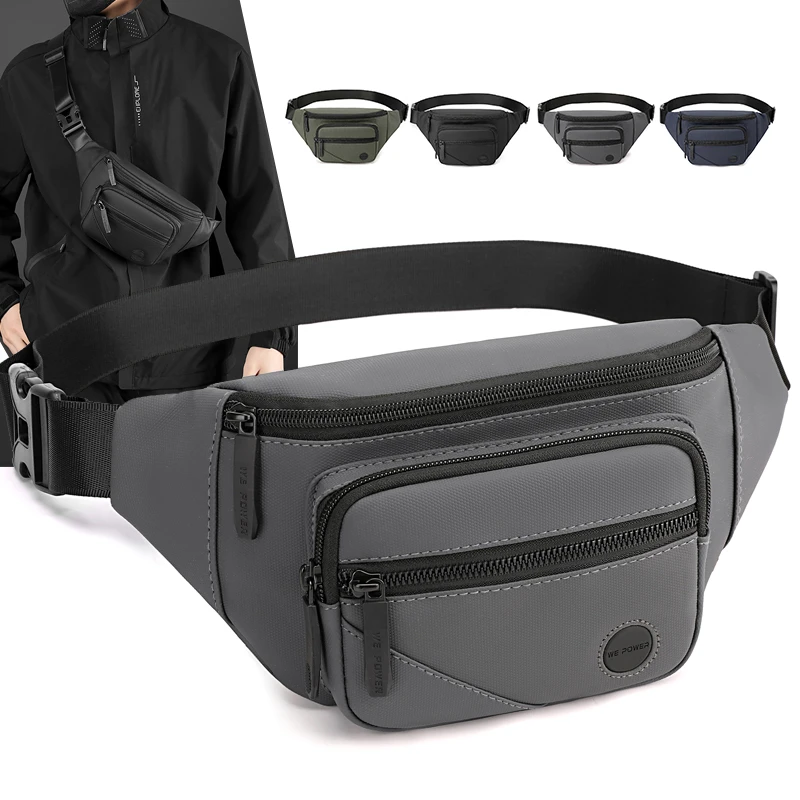 新款时尚胸包牛津布包男包轻便休闲运动腰包跑步包男士斜挎包1284