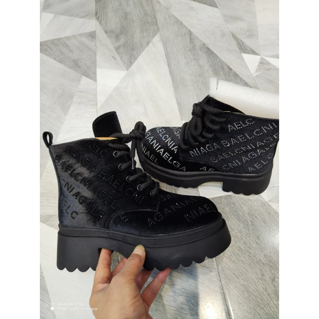 1618-9《新疆401房》马丁靴时尚休闲百搭黑色厚底加绒秋冬冬季