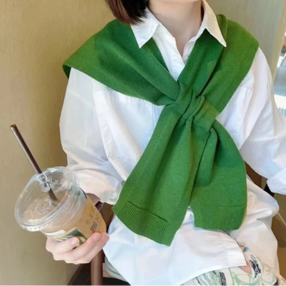 简约针织披肩外搭纯色空调外搭假领子时尚百搭夏季洋气