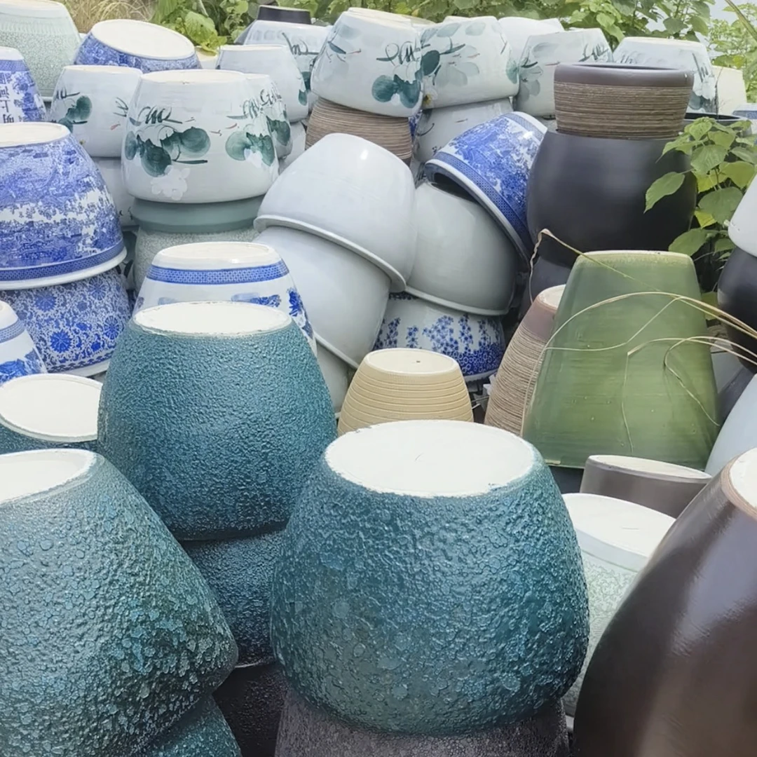 直径67高度45，陶瓷缸，正品清仓青花山水