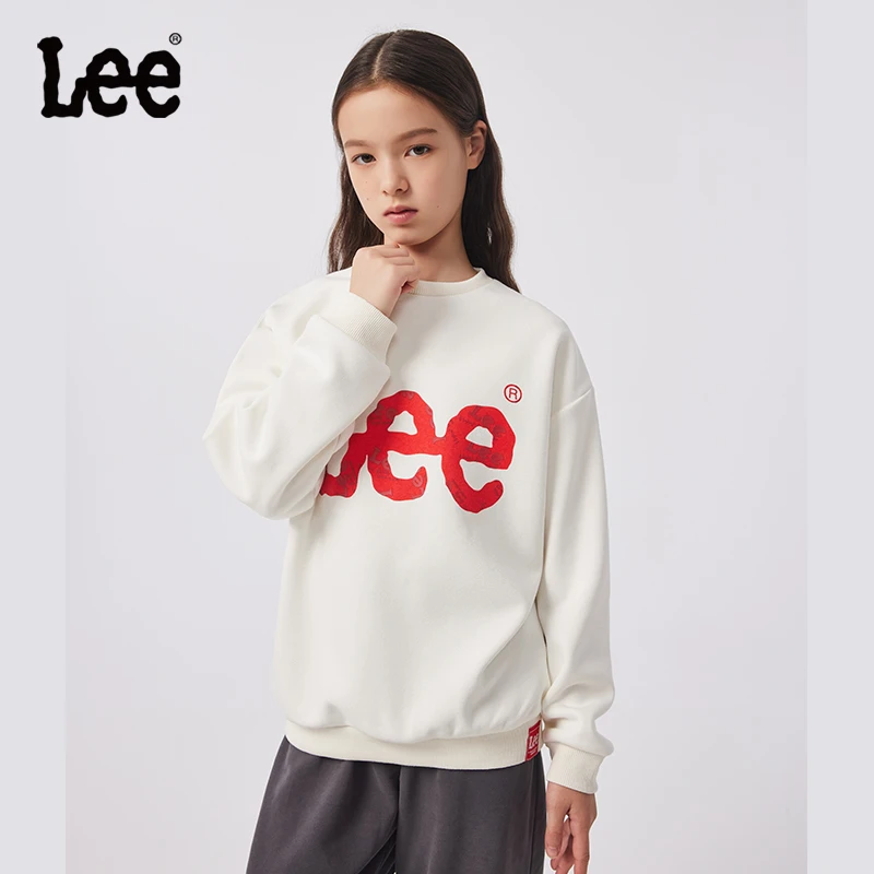 Lee2023新款男童女童春季秋季时尚宽松百搭印花圆领长袖卫衣达人