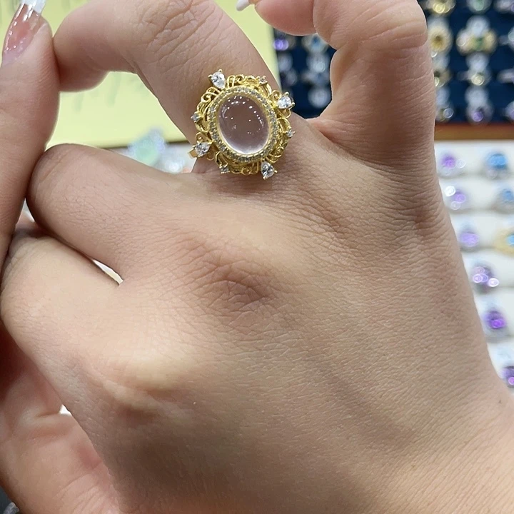 蛇纹石玉戒指合金