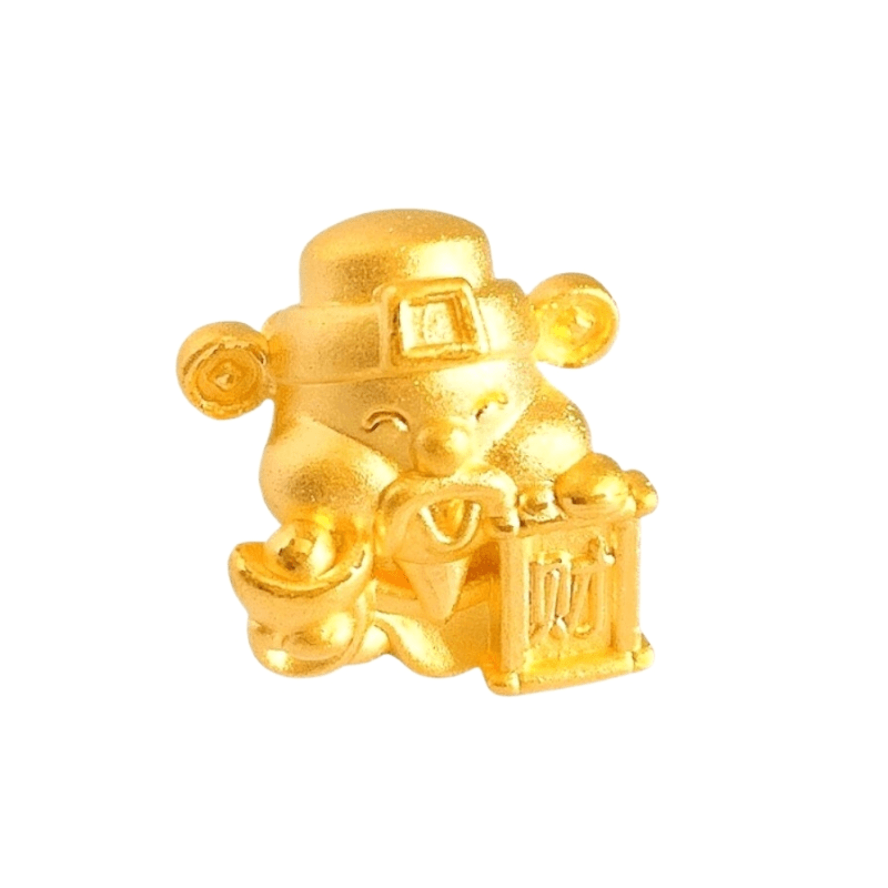 足金财神转运珠3d硬金