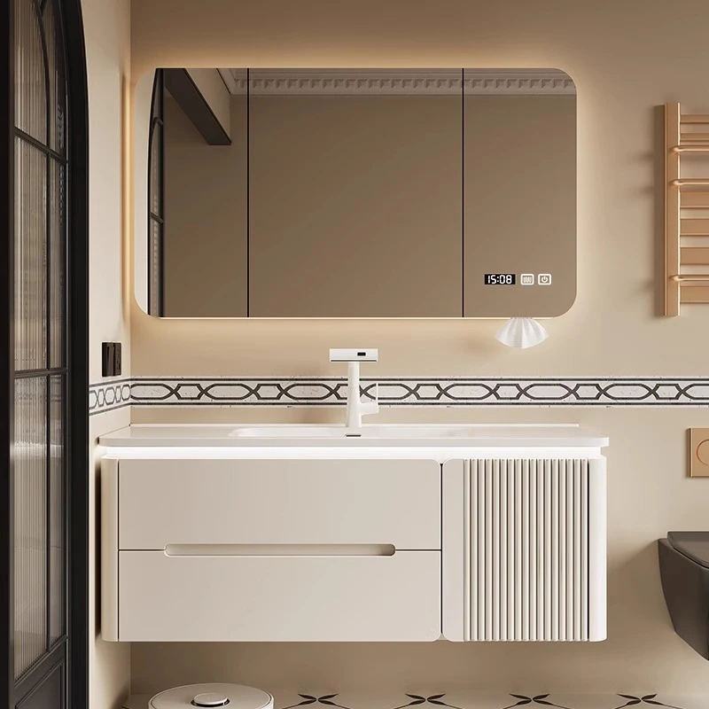 橡木烤漆浴室柜智能浴室柜组合陶瓷一体盆洗脸洗手盆居家好物