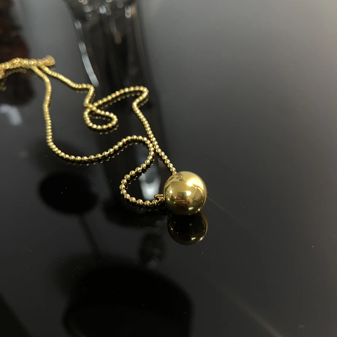 钛钢项链 珠珠项链简约时尚素款坠链球球项链JM314-3