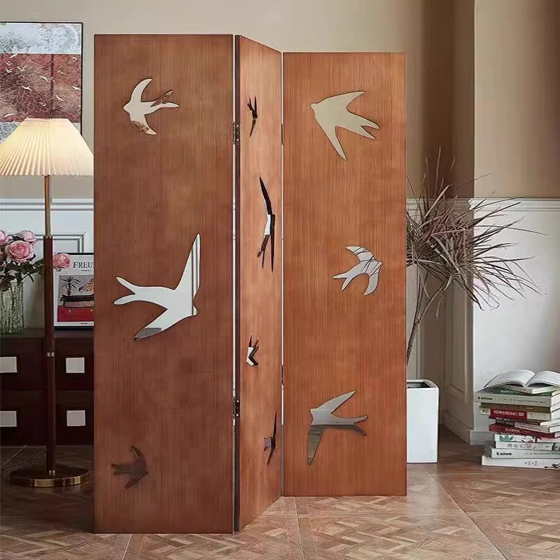 『佛山家具溯源』中古风新款千鸟折叠屏风复古燕子折屏客厅卧室