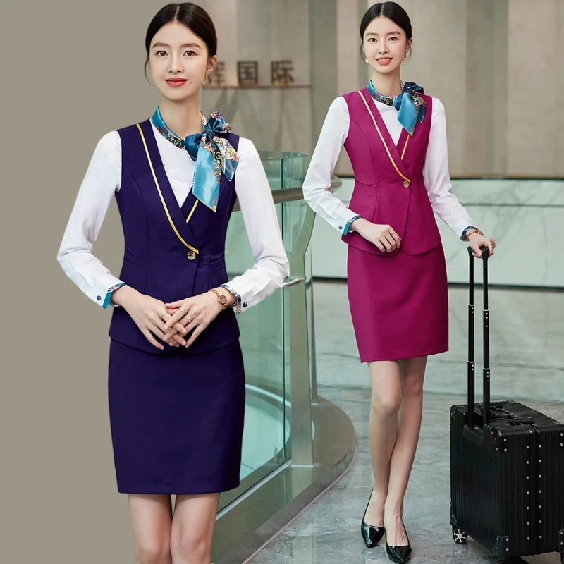 南航空姐制服马甲裙高铁乘务员机长酒店工作服礼仪演出学生艺考服