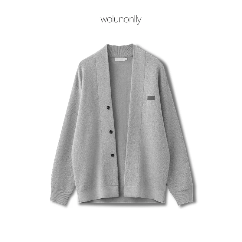 春秋季新款针织开衫男韩版潮流外穿毛衣男商务休闲复古宽松外套男