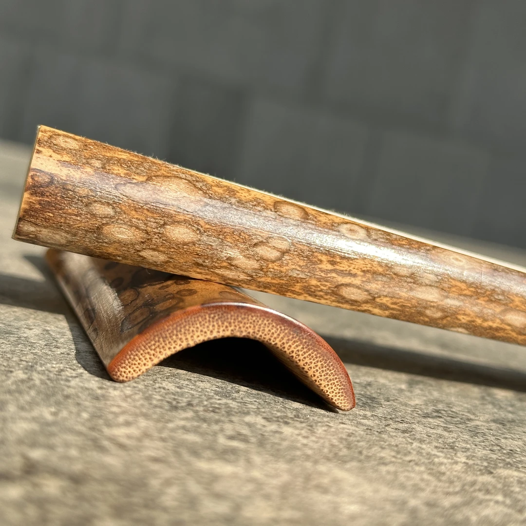 杨记扇庄｜9.6寸30年老九嶷山梅鹿竹｜折扇雪夜下泸州｜白花16方2