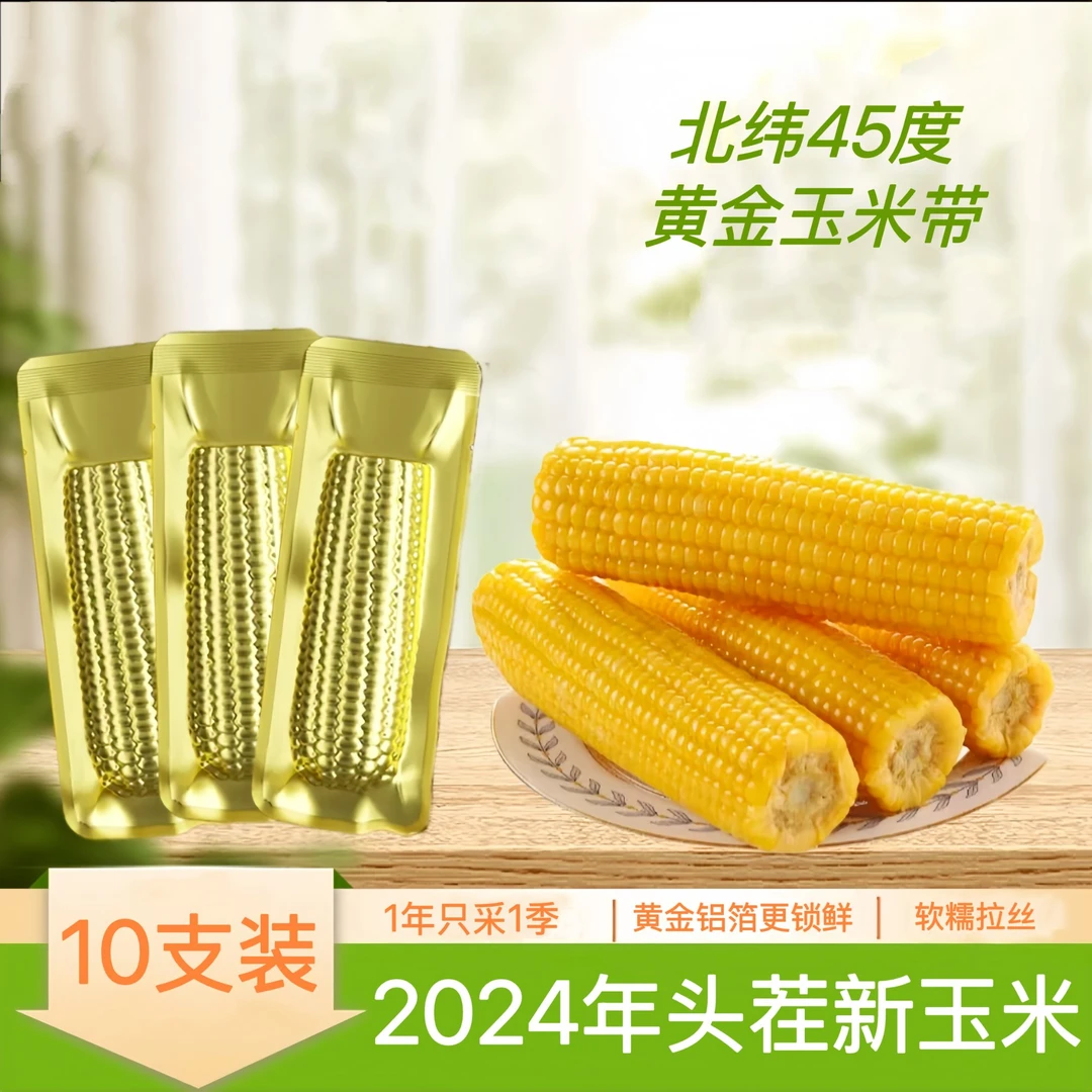 【试吃两根】今年黄糯玉米需蒸煮金箔包装共10根整箱5.5斤D