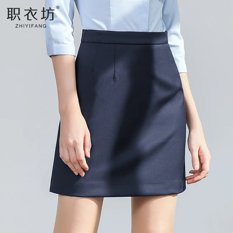 a字裙女夏新款黑色职业大码半身裙工作群西装裙商务气质正装短裙