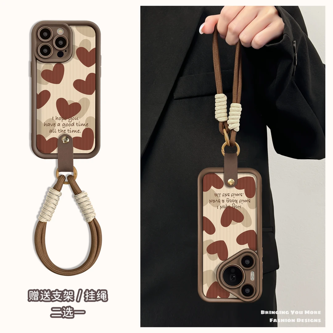 适用于苹果16华为OPPO小米VIVO高颜值潮流竖纹LJ阶梯手机壳AA0084