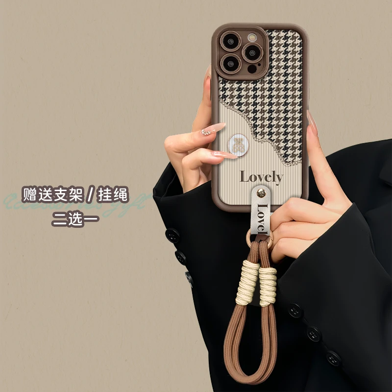 适用于苹果16华为OPPO小米VIVO高级感个性竖纹LJ阶梯手机壳AA0143