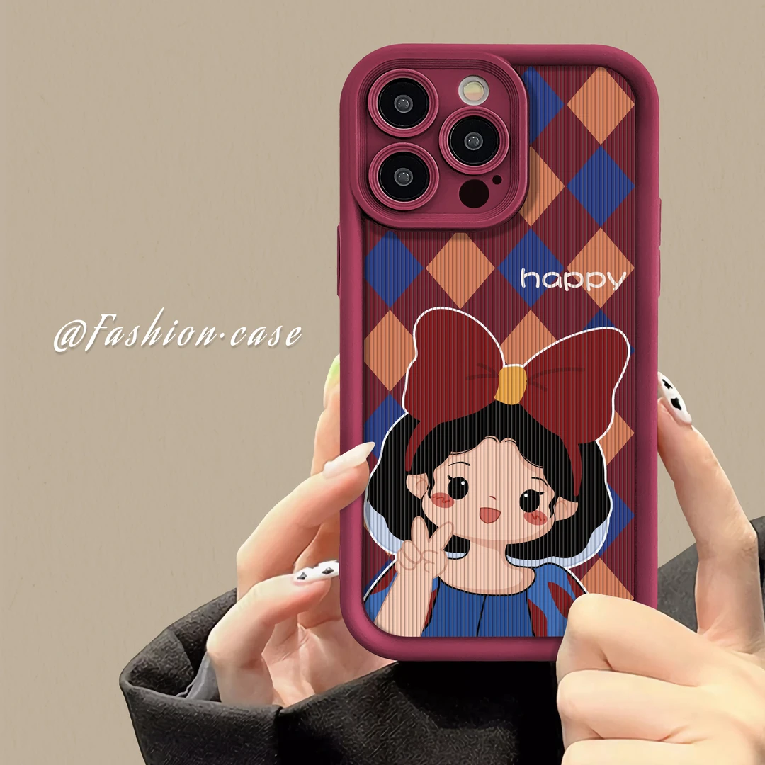 适用于苹果16华为OPPO小米VIVO可爱菱形公主女LJ阶梯手机壳1F119