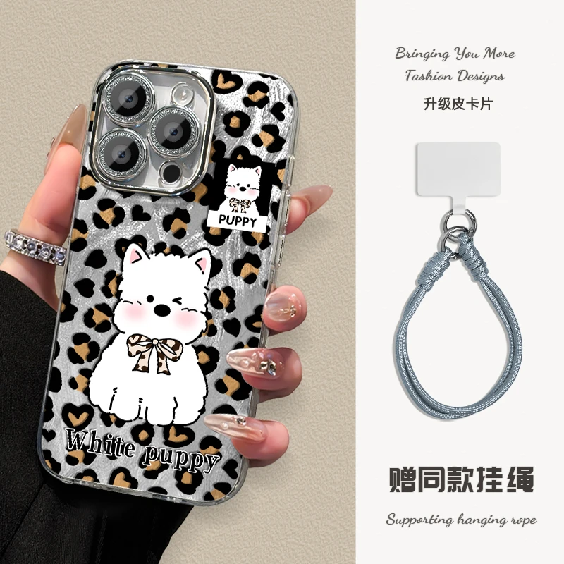 适用于苹果16华为OPPO小米VIVO高级感创意闪粉羽纱手机壳AJ0001