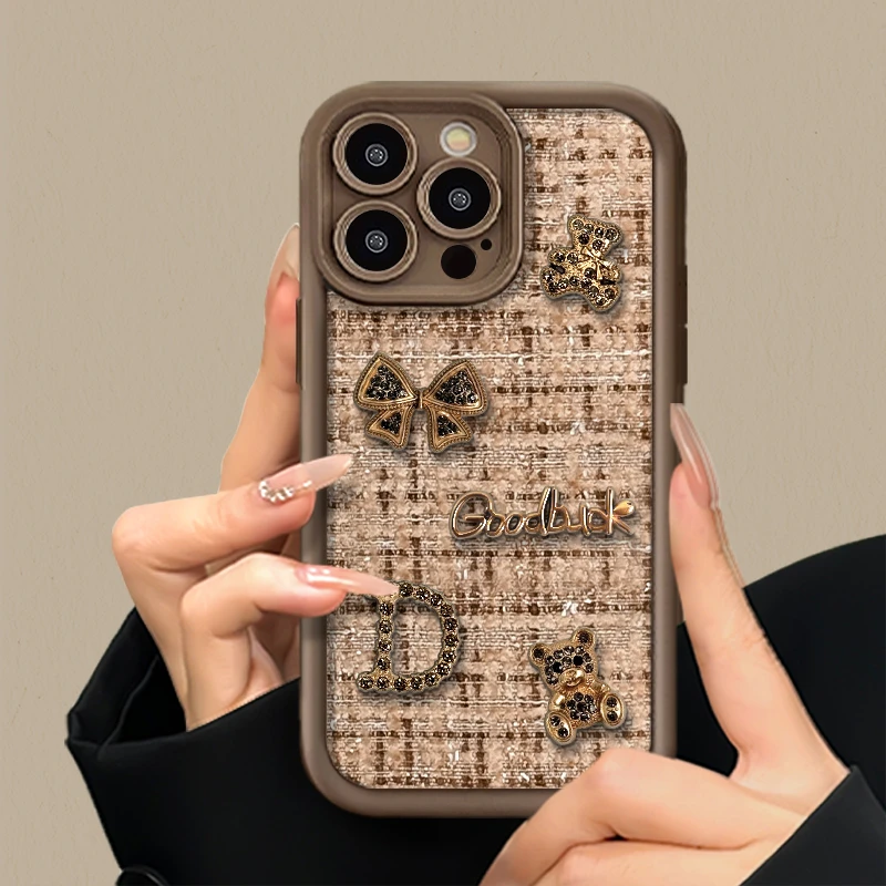 适用于苹果16华为OPPO小米VIVO绒布针织百搭DP阶梯手机壳素材壳