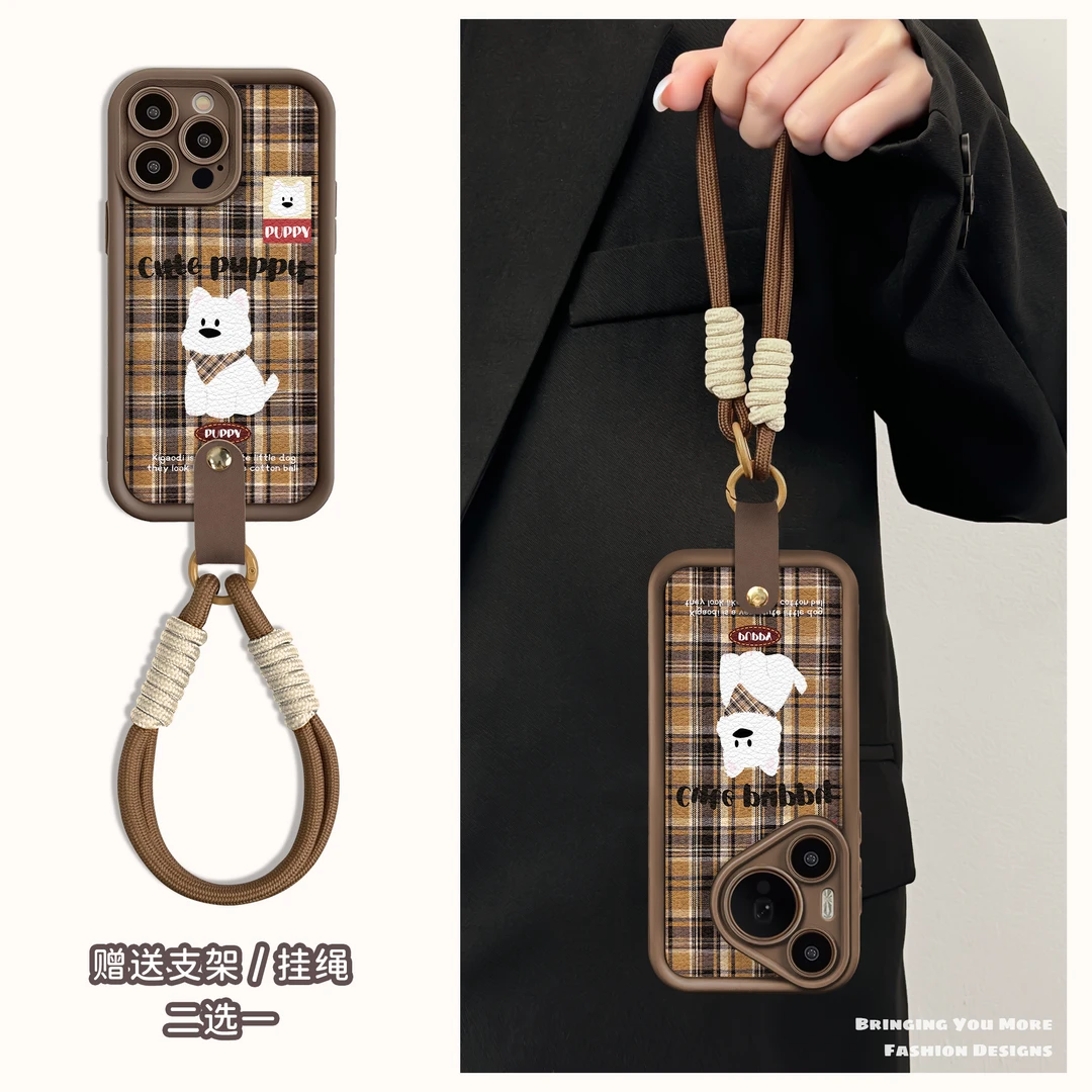 适用于苹果16华为OPPO小米VIVO高级感个性皮纹LJ阶梯手机壳AA0203