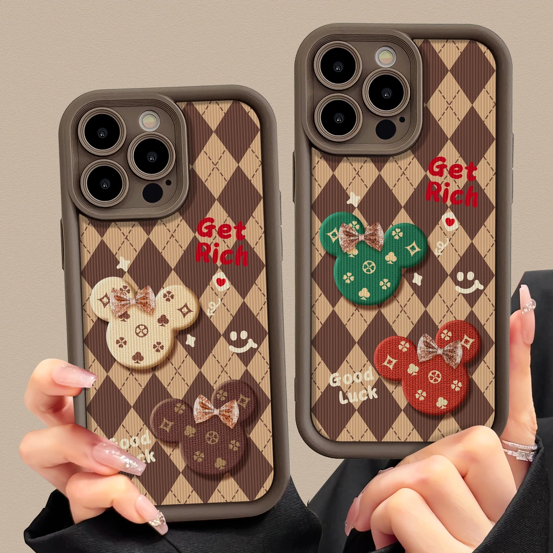 适用于苹果16华为OPPO小米VIVO防摔菱格竖纹潮LJ阶梯手机壳1F658