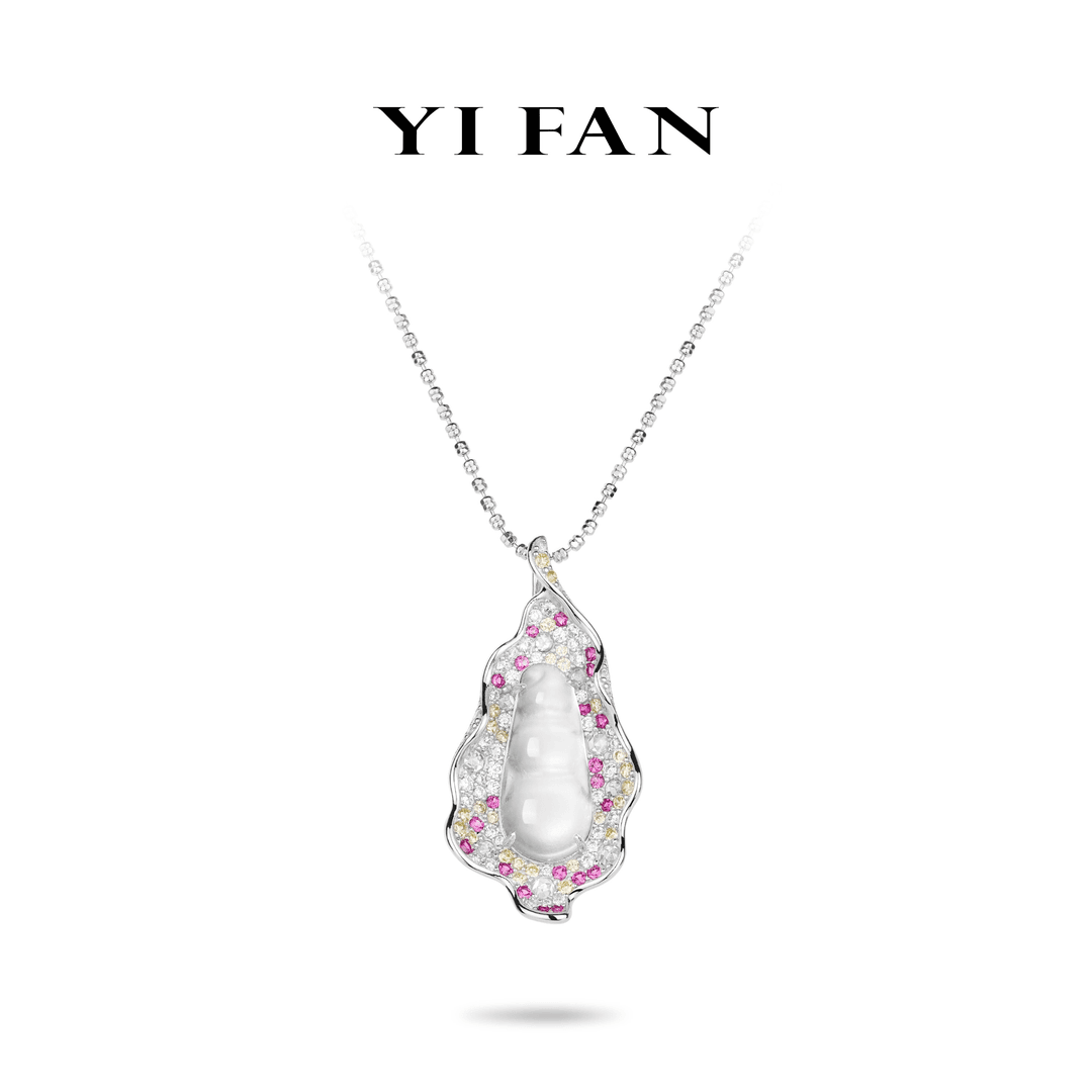 坠链均925银合成锆石 2675-（蔻年华）满钻豌豆豪镶项链