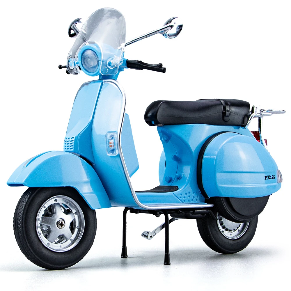 1/10罗马假日/Vespa125仿真合金声光转向玩具摩托车模型摆件