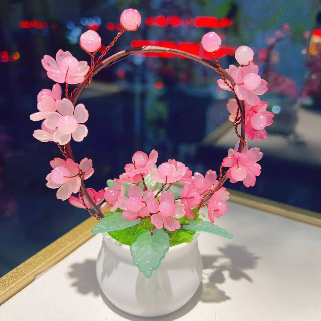 （带小花盆）10盆迷你海棠花  花篮 手工DIY材料包