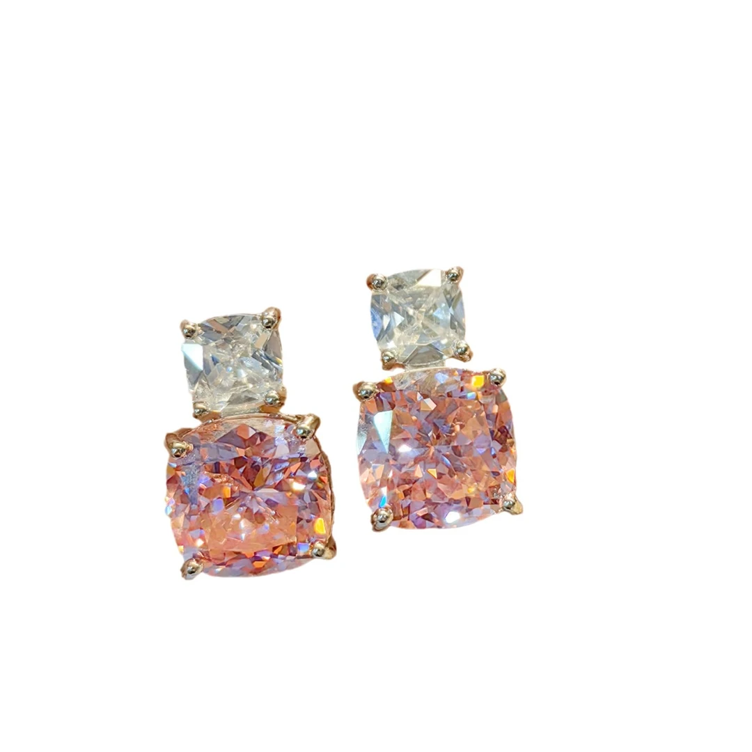 铜合金耳饰  823003 气质百搭小众欧美精致设计师镶嵌