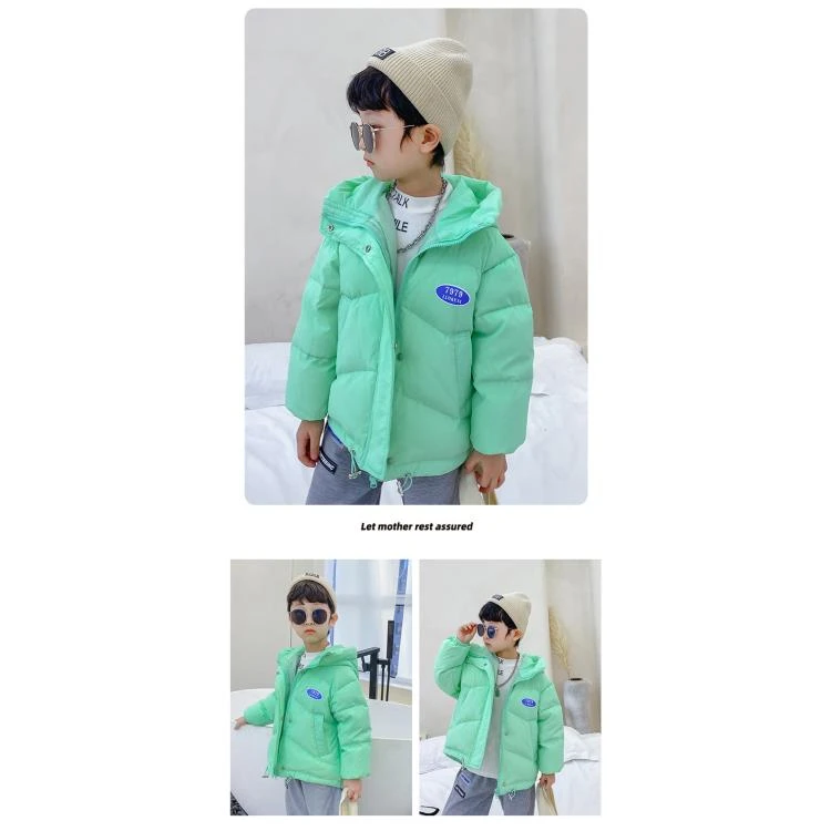 2024白鸭绒新款冬季儿童中小童韩版宝宝加厚保暖连帽外套7979
