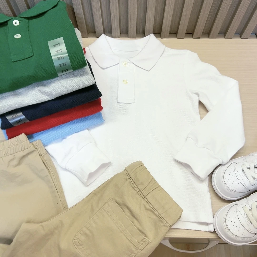 经典款/儿童中大童纯色长袖Polo衫