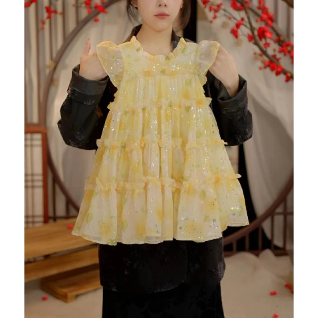 AODUOSEN/奥多森高端定制连衣裙2024新款碎花洋气甜美公主礼服裙