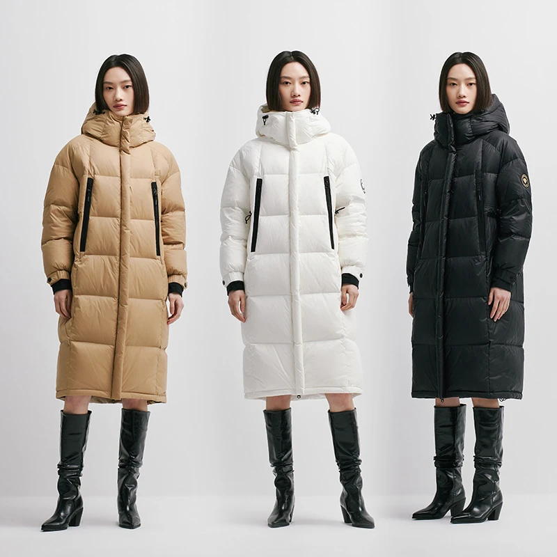 千仞岗新款保暖女士黑科技过膝羽绒服Y298091Y
