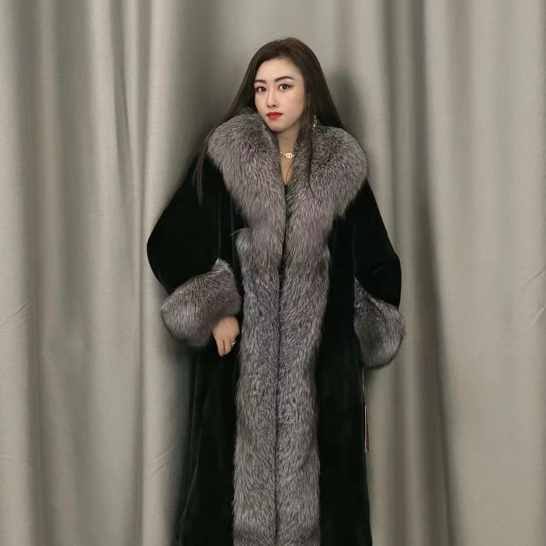 睿宁之家冬季新款大毛领款时尚设计师气质中长款外套