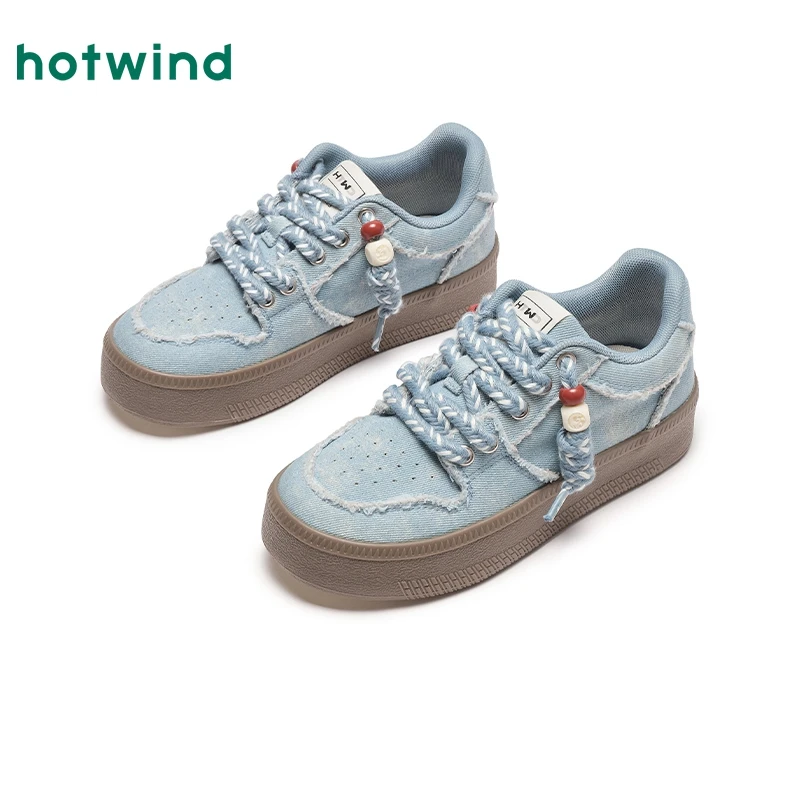 热风2024年夏季新款女士时尚休闲鞋潮流厚底低帮小众H14W4737