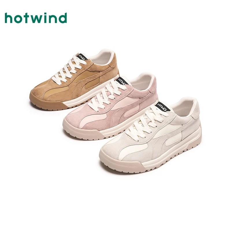 热风百搭小白鞋春季新款女士时尚休闲鞋H14W25519