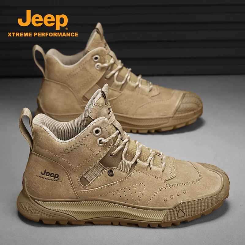 jeep吉普男鞋马丁靴男款2025秋季新款休闲工装靴男士中帮登山鞋子