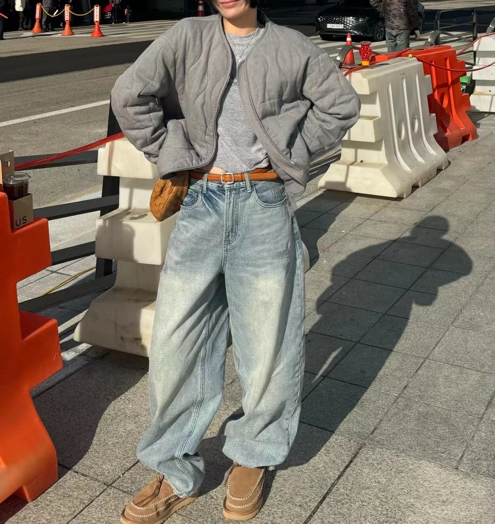 Az LongQuan 二代弯刀牛仔裤 设计师新款百搭磨毛牛仔裤SH11116