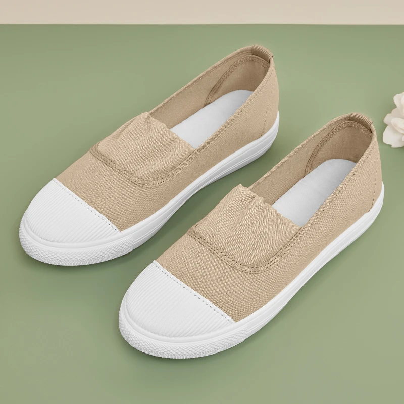 老北京布鞋女2024年夏季新款品牌上班超软渔夫一脚蹬低帮帆布鞋子